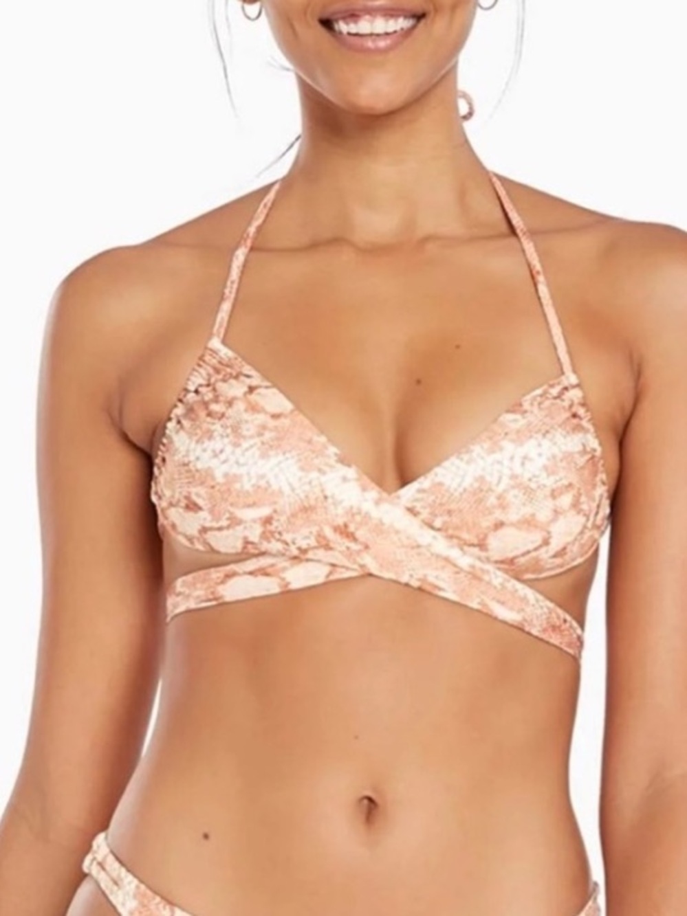 NWT Vitamin A Milana Convertible Bikini Top Sand Snake Medium 8